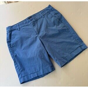 J.Crew Short Women's 10 Blue Chino Flat Front Pockets Cotton Blend 8.5” Inseam